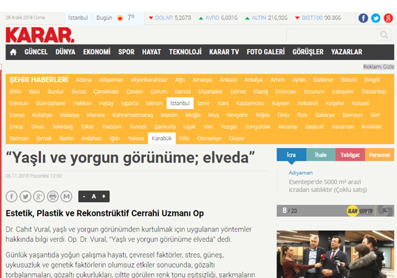 Yaşlı ve yorgun görünüme; elveda